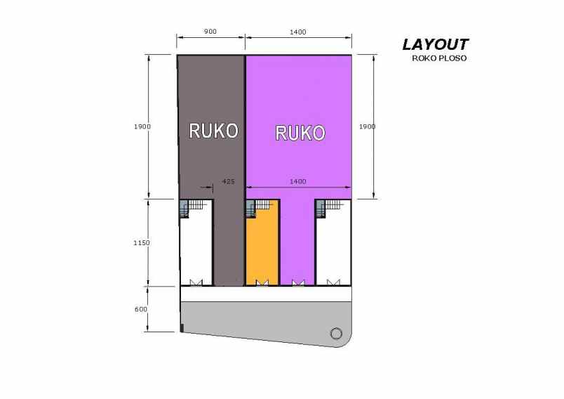 ruko 2 lantai 2unit jejer ploso baru