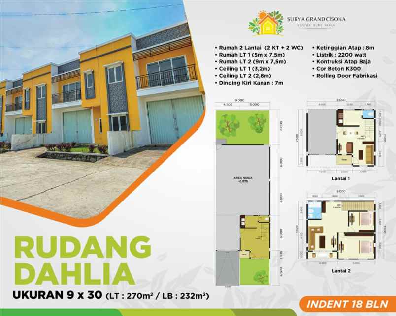 ruko gudang kantor jl cisoka tangerang