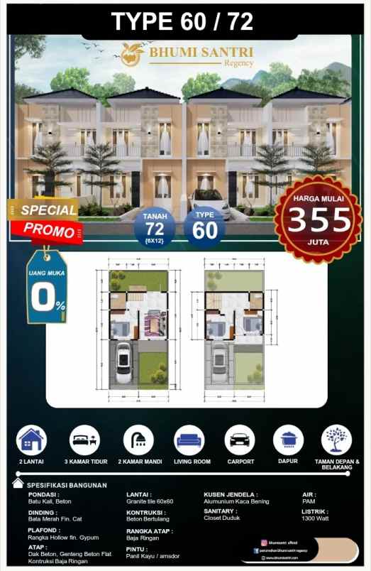 rumah 2 lantai harga 1 lantai di malang
