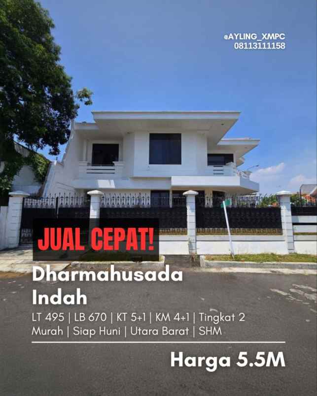 rumah dharmahusada indah murah strategis siap huni