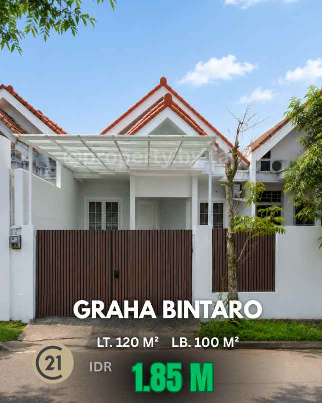 rumah full furnished 3 kt di graha raya cuma rp1 85 m