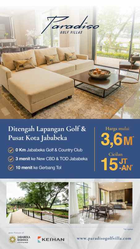 rumah mewah di paradiso golf villas jababek