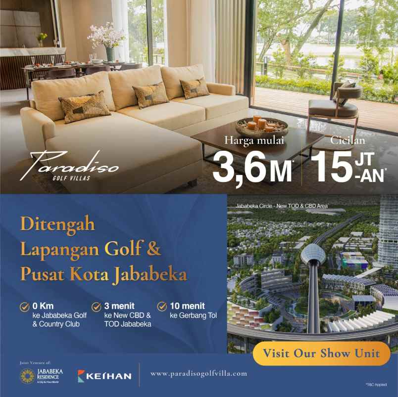 rumah mewah di paradiso golf villas jababek