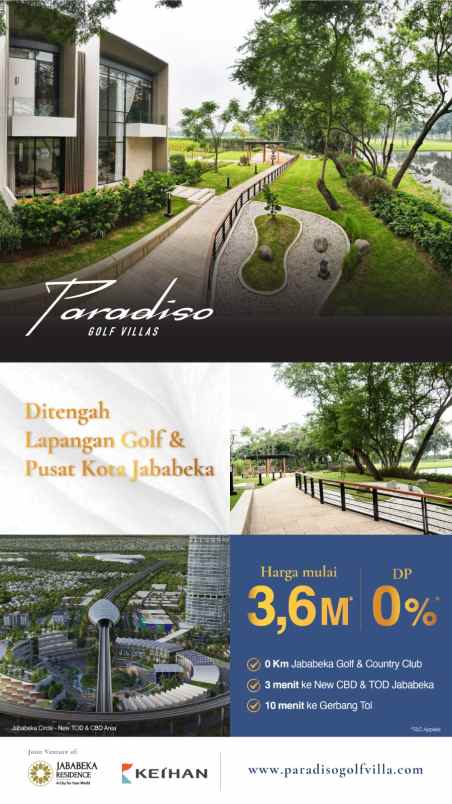 rumah mewah di paradiso golf villas jababek