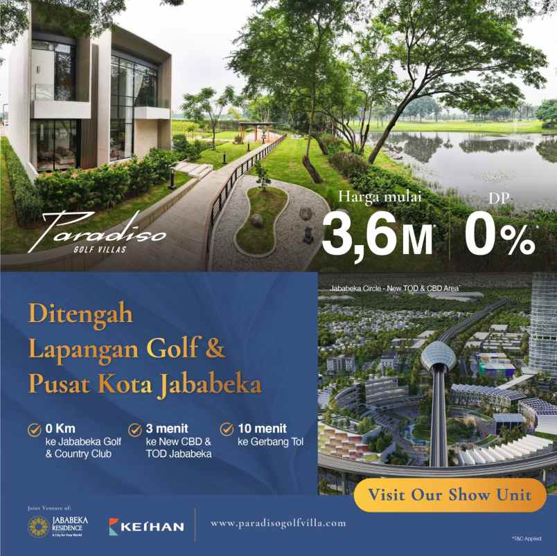 rumah mewah di paradiso golf villas jababek