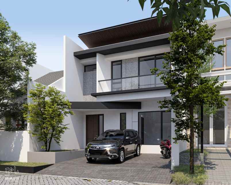 rumah minimalis manyar jaya surabaya row 3 5 mobil
