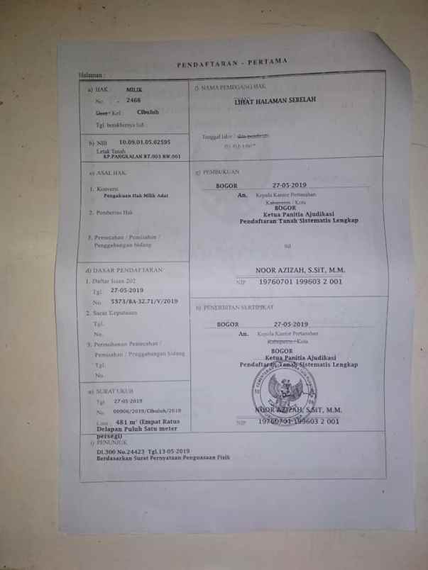 tanah warung jambu indraprasta