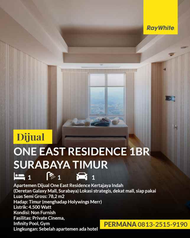 apartemen dijual one east residence kertajaya indah