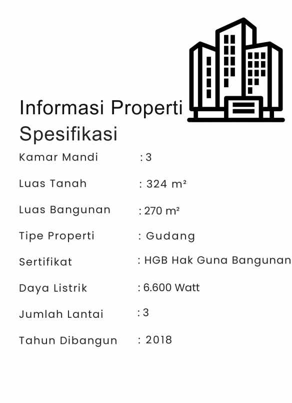 dijual ruko gudang kantor green sedayu bizpark