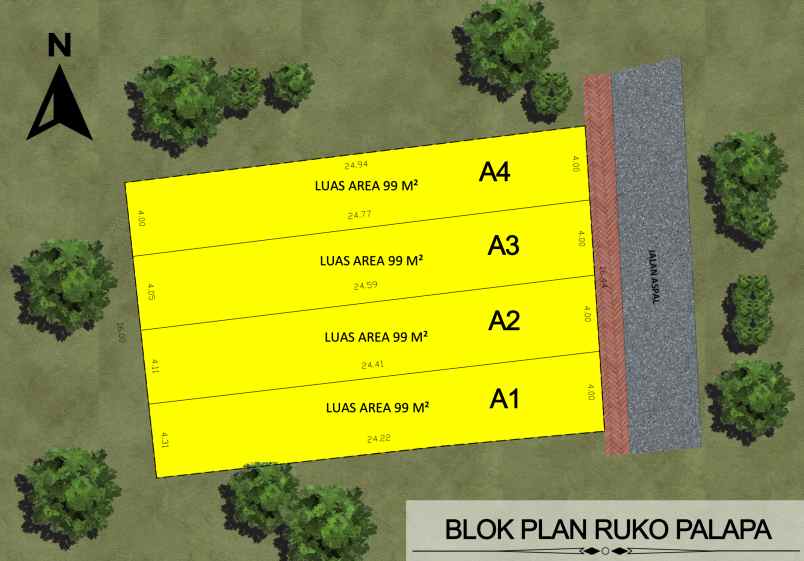 dijual ruko gudang kantor jalan palapa sidakarya