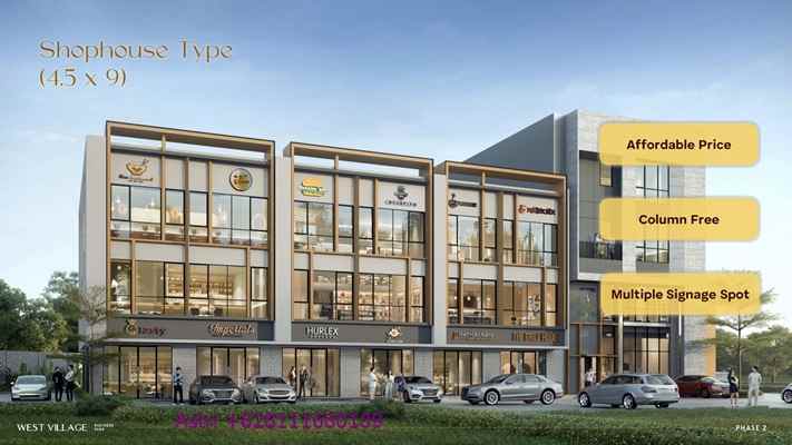 dijual ruko gudang kantor west village bsd