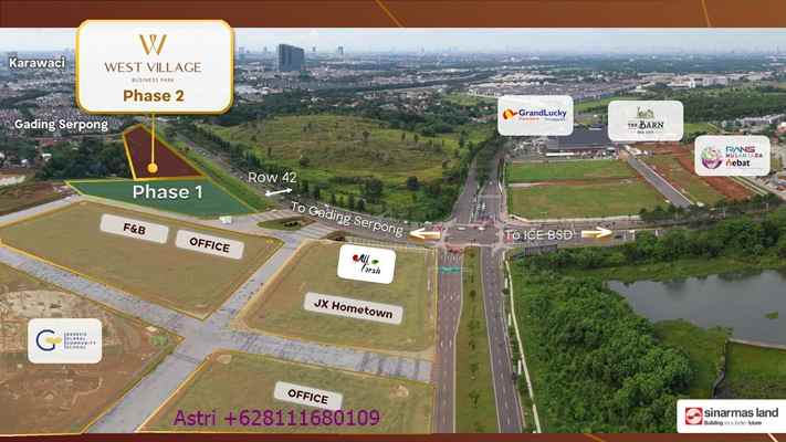 dijual ruko gudang kantor west village bsd