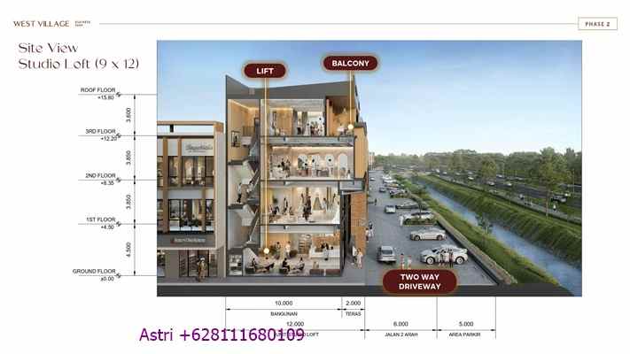dijual ruko gudang kantor west village bsd