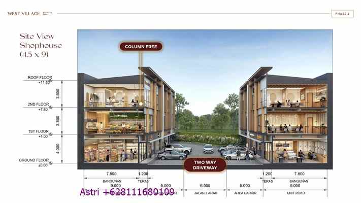 dijual ruko gudang kantor west village bsd