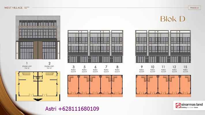 dijual ruko gudang kantor west village bsd
