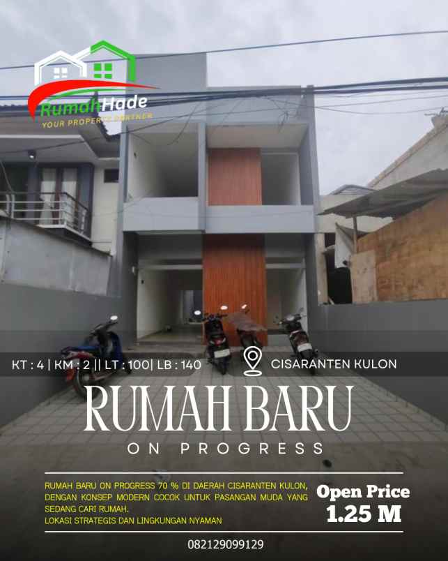 dijual rumah baru on progress di cisaranten kulon