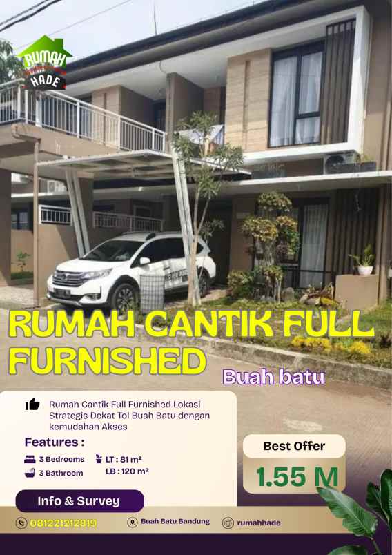 dijual rumah buah batu regency