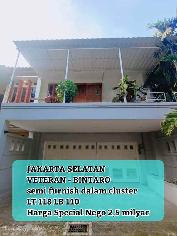 dijual rumah jalan raya veteran bintaro