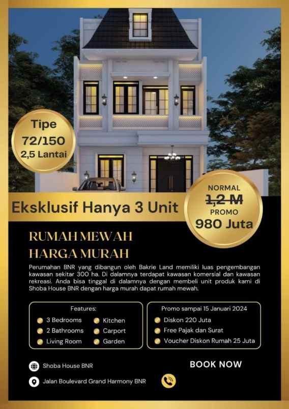 dijual rumah jl boulevard grand harmoni