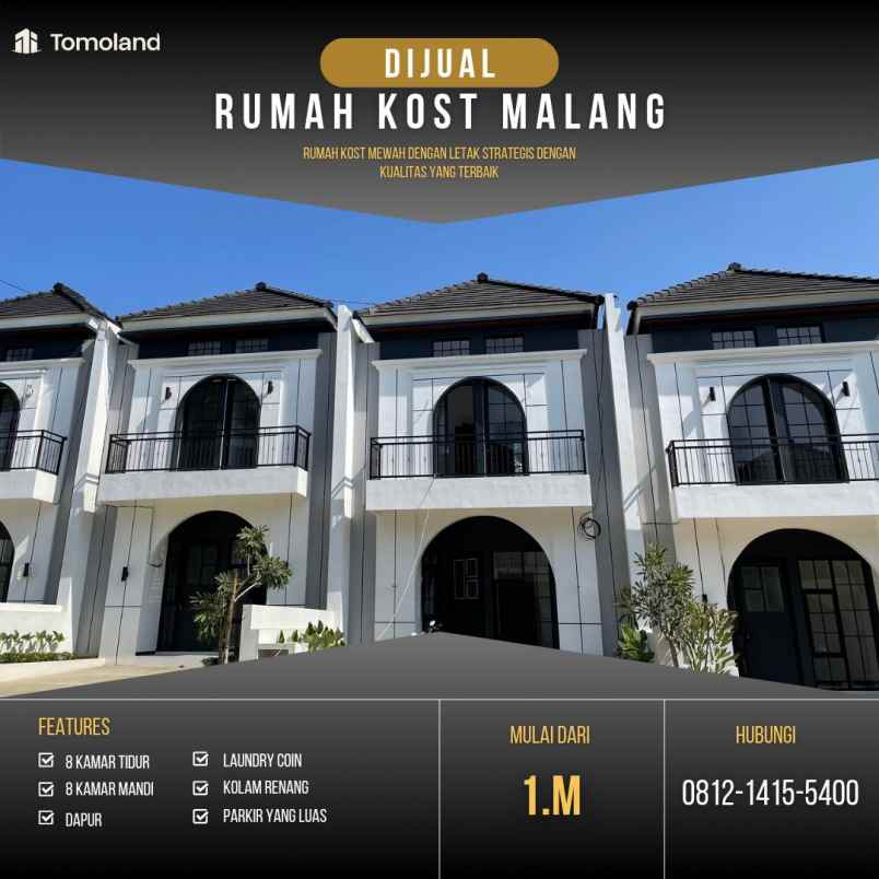 dijual rumah kost eksklusif malang lokasi strategis