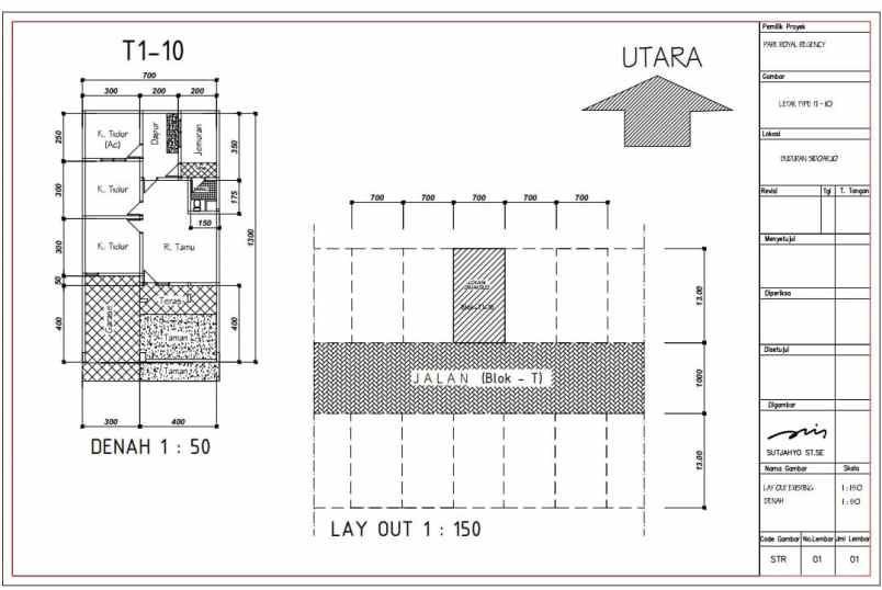 dijual rumah park royal regency unit t1 10 550 jt nego