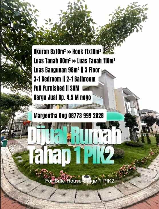 dijual rumah tahap 1 pik2 full furnished