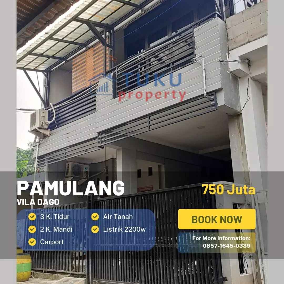 dijual rumah vila dago pamulang di alam asri 3