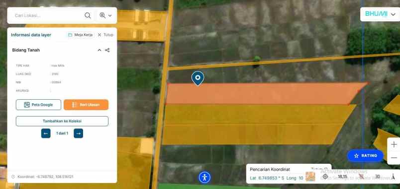 dijual tanah desa kepongpongan kec