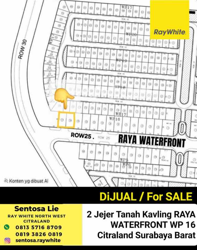 dijual tanah jalan raya waterfront
