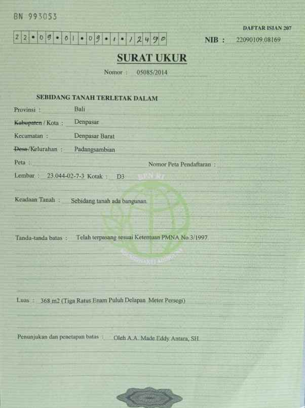 dijual tanah jl gunung talang