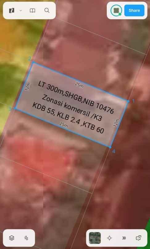 dijual tanah jl jambore