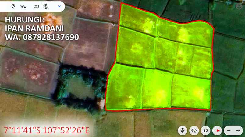 dijual tanah jl letjen ibrahim adjie