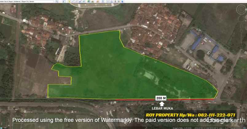 dijual tanah jl raya bojonegara cibeber