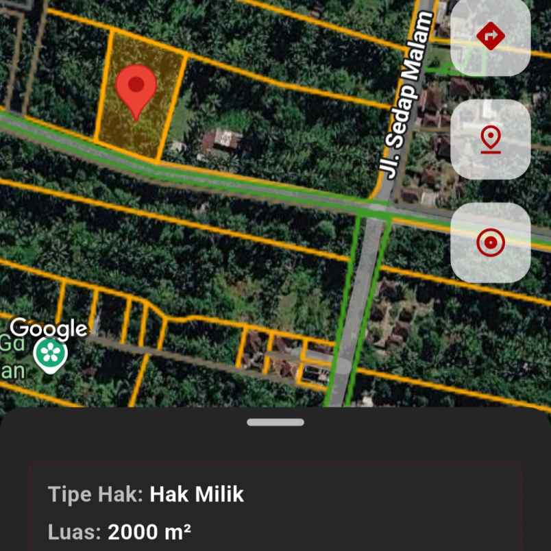 dijual tanah jl sedap malam br ketagon