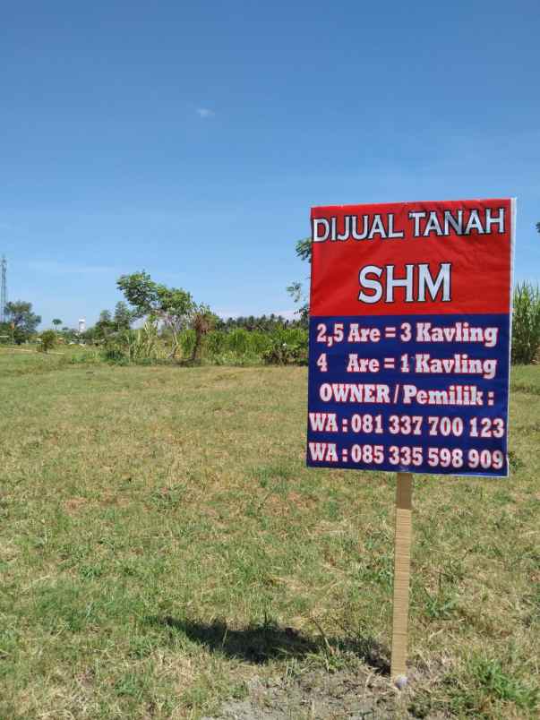 dijual tanah jln bangsal baru pemenang
