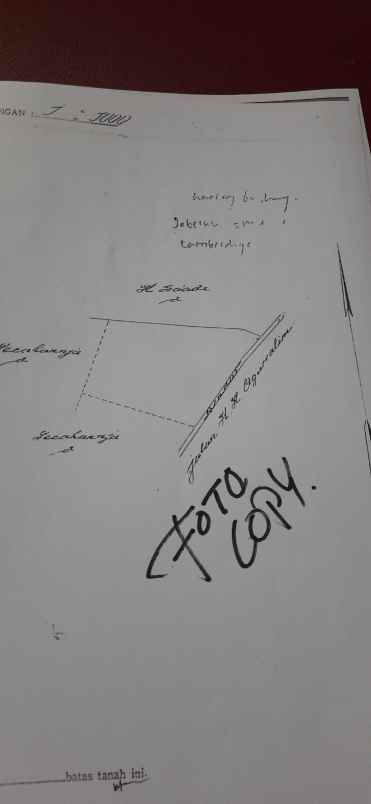dijual tanah jln kh agus sakim
