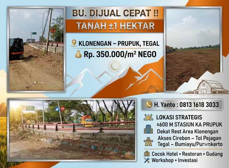 dijual tanah klonengan prupuk margasari