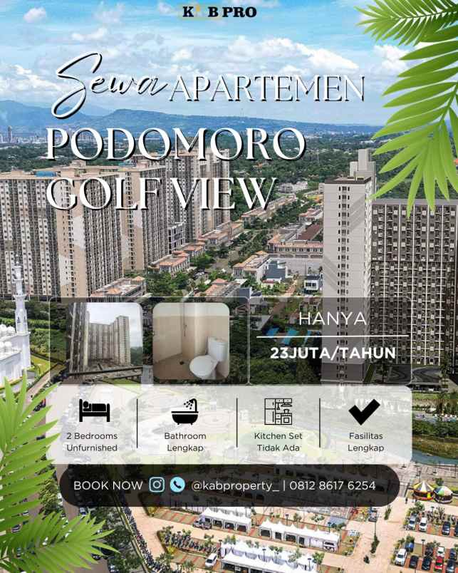 disewakan apartemen jalan bojong nangka gunung