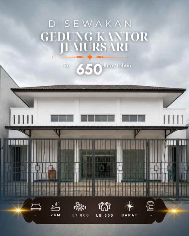 disewakan ruko gudang kantor jemursari