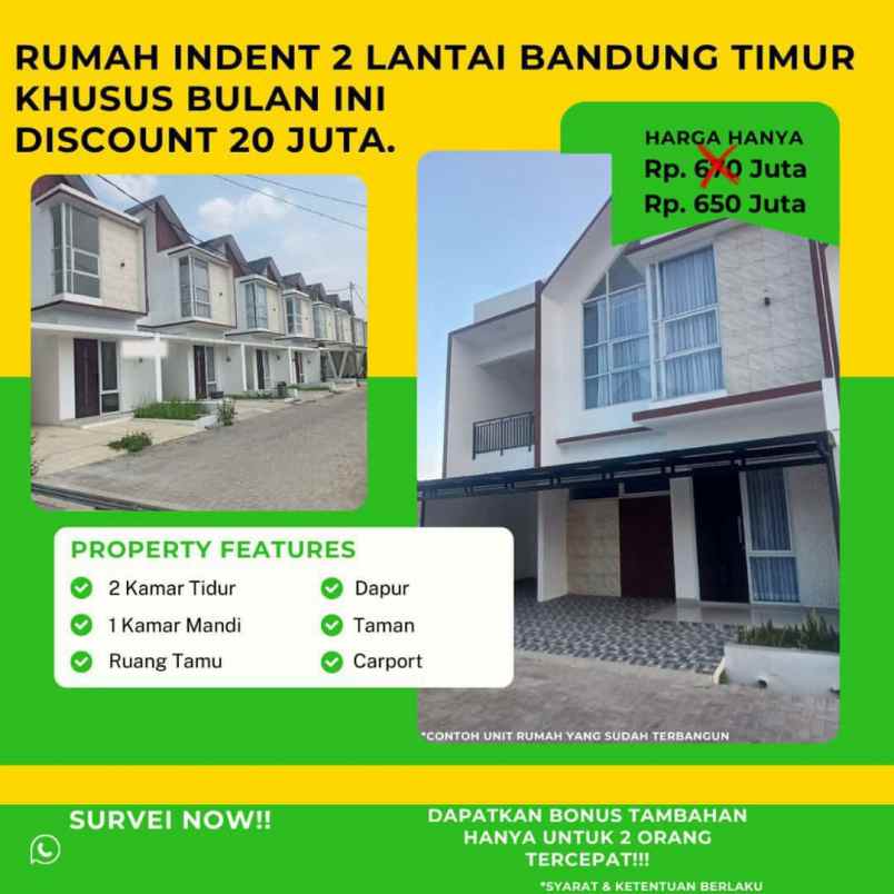 hot 1 unit lagi rumah indent 2 lantai di bandung timur
