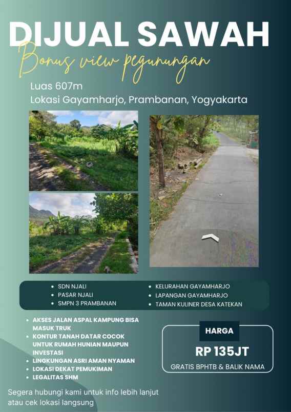 kapan lagi investasi sawah di jogja dengan harga murah