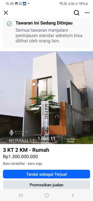 rumah 2 lantai minimalis dekat mrt 1 4 m an