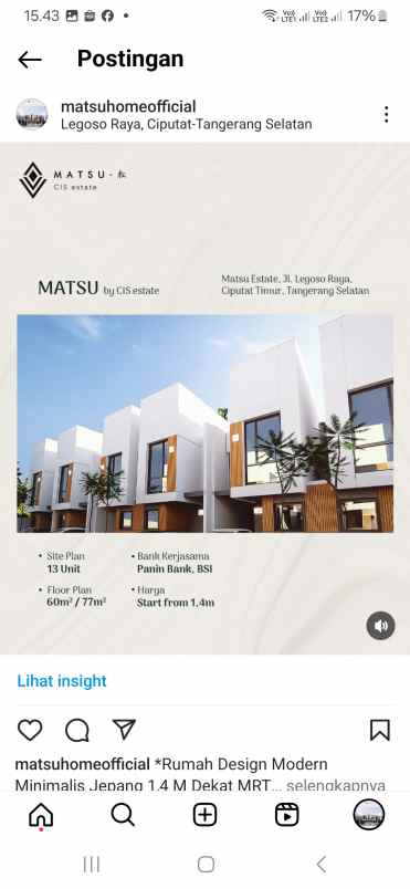 rumah 2 lantai minimalis dekat mrt 1 4 m an