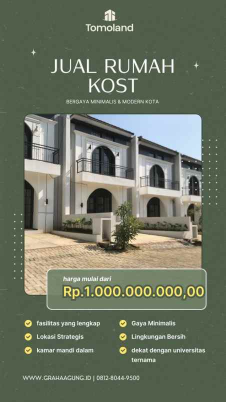 rumah kost premium 8 kamar dekat kampus ub malang kota