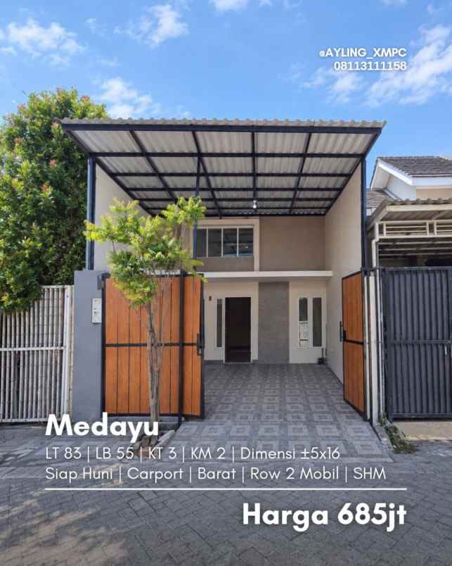 rumah medayu utara strategis siap huni