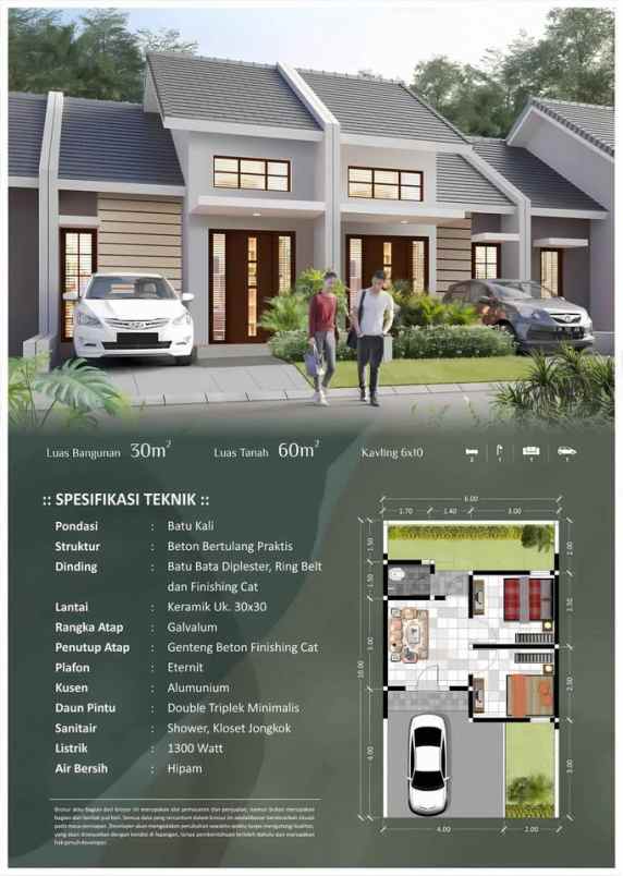 rumah subsidi lokasi wagir dekat sukun kota malang