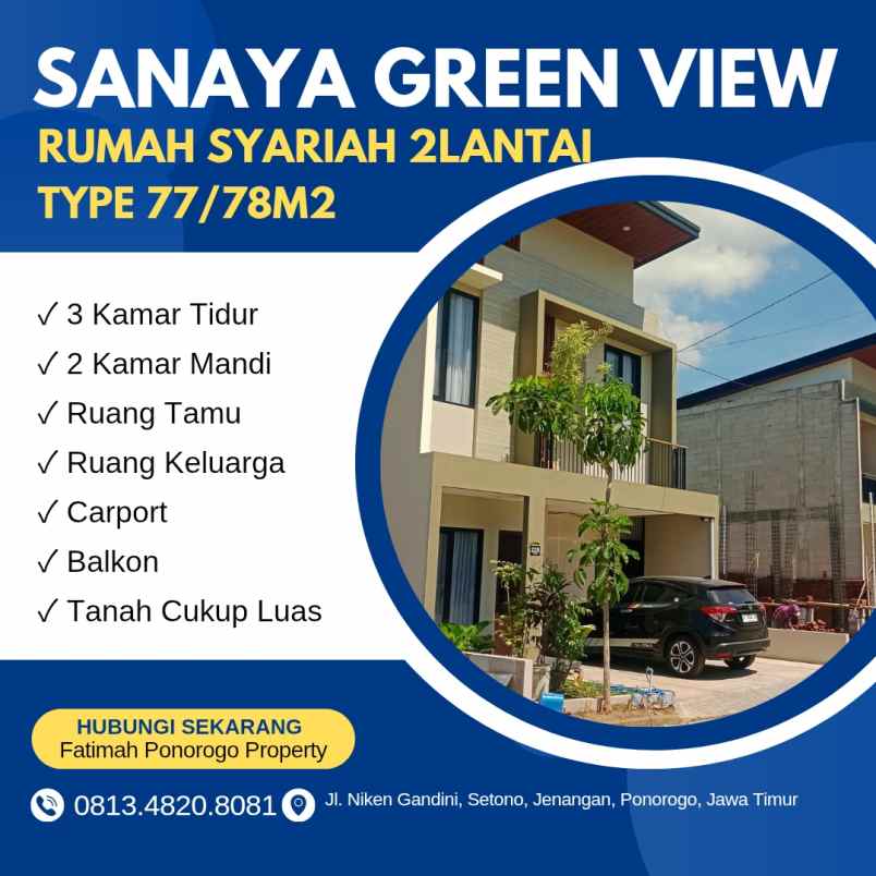rumah syariah lokasi strategis 2 lantai ponorogo