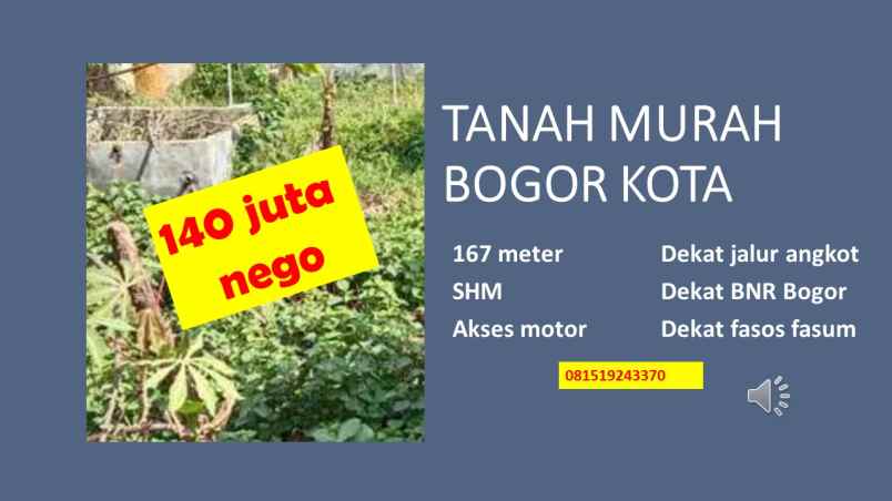 tanah gg sahabat samping cluster