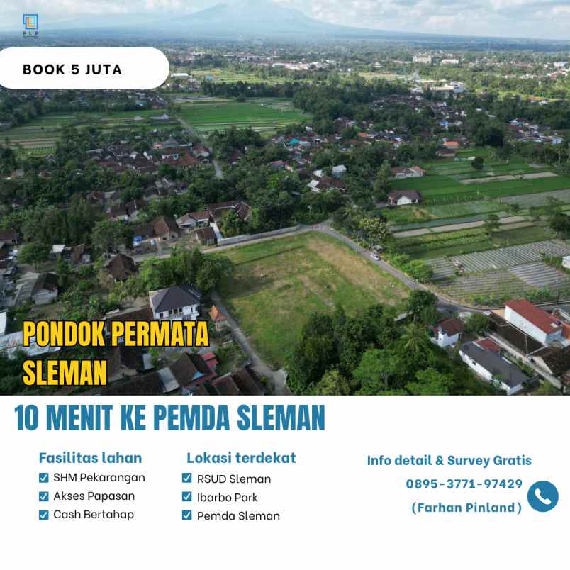 tanah kaveling 10 menit ke pemda sleman