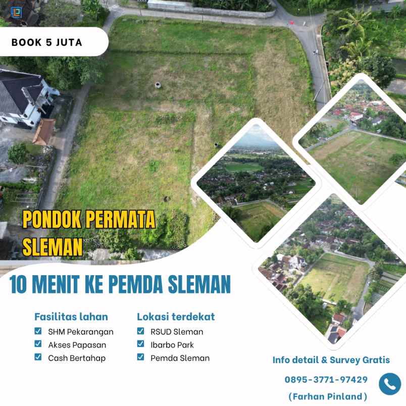 tanah kaveling 10 menit ke pemda sleman